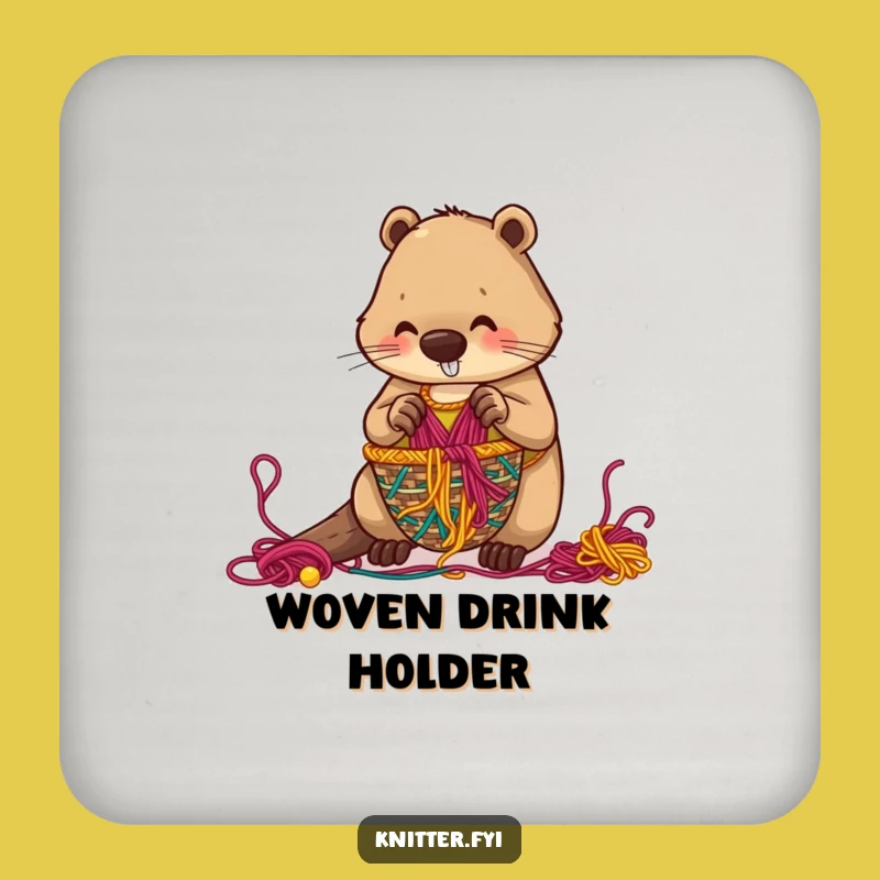 Funny Beaver Coaster: Protect Surfaces with Weaver's Art
