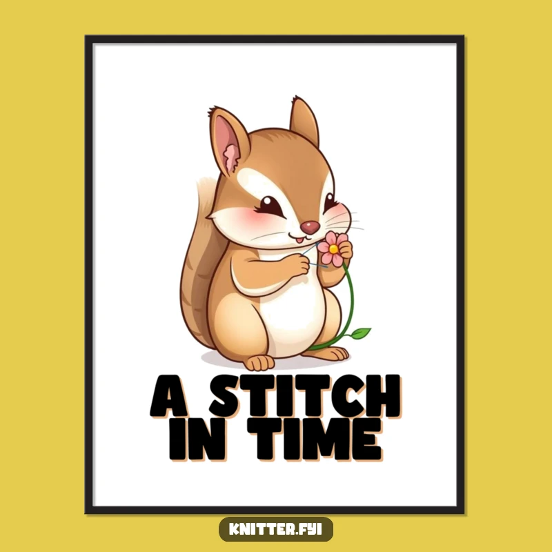 Funny Squirrel Stitching Poster: A Hilarious Wall Art Gift for Creative Spaces