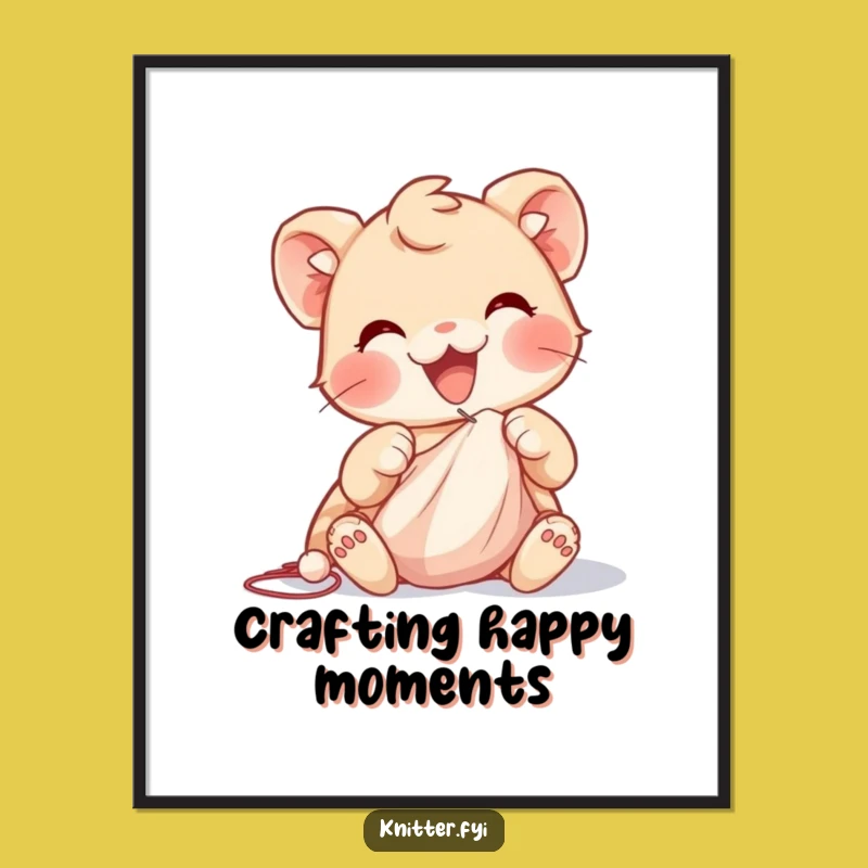 Funny Sewing Creature Poster: Inspiring, Hilarious Wall Art for Craft Rooms