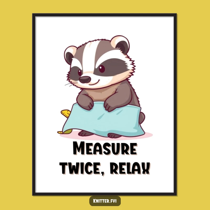 Funny Badger Measuring Poster - Whimsical Wall Art and Humorous Gift