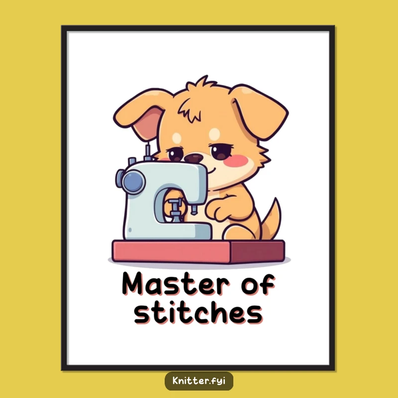 Funny Dog Sewing Poster: Inspirational Wall Art for Craft Rooms