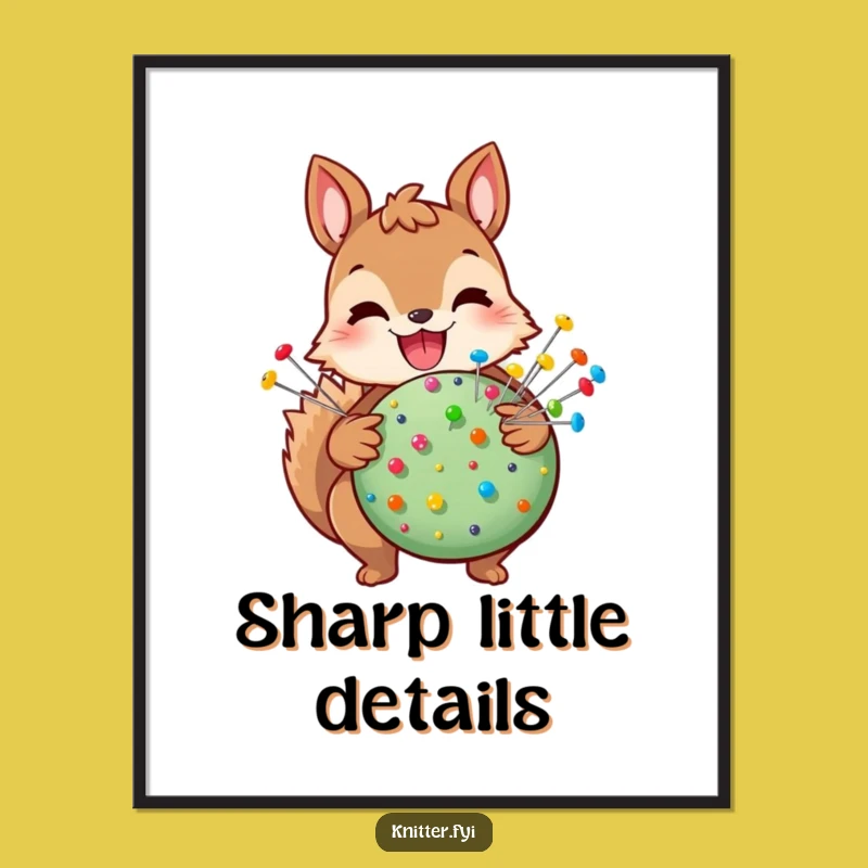 Funny Squirrel Pincushion Poster: Hilarious Squirrel Art for Walls