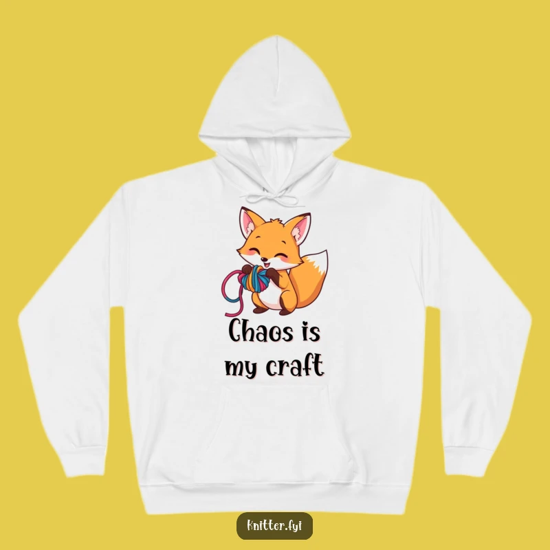 Cozy Funny Fox Hoodie: Mischievous Yarn Knot, Warm Weaver Gift Apparel
