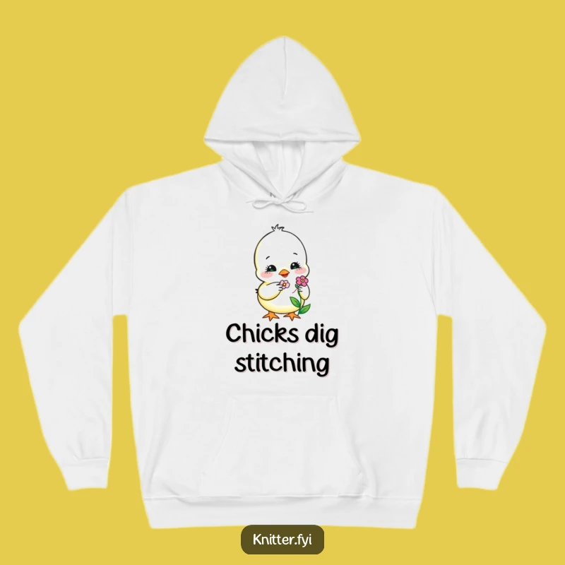 Funny Chick Embroidery Hoodie: Cozy Sweet Bird Stitching Flower, Ultimate Funny Gift