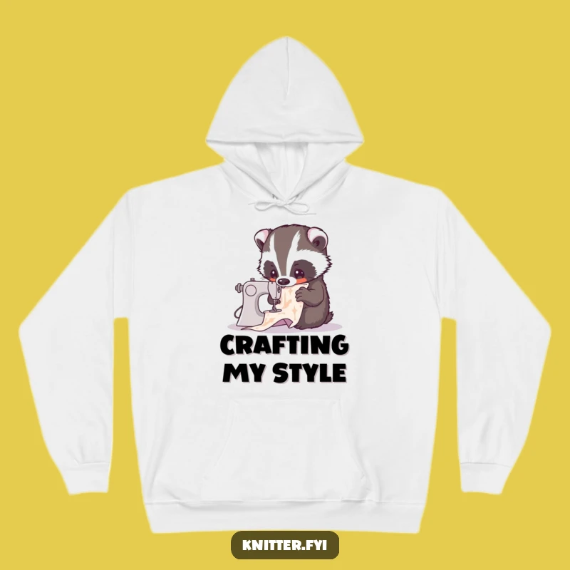 Cozy Funny Badger Sewing Hoodie - Crafty Critter Comfort, Perfect Funny Gift!