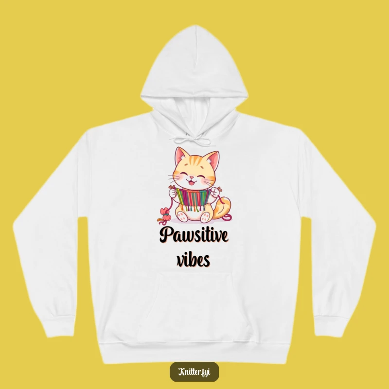 Cozy Funny Cat Weaver Hoodie - Warm & Artistic Comfort
