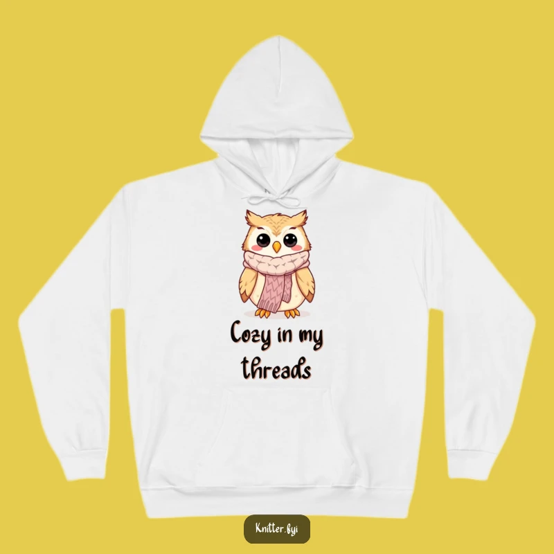Cozy Funny Owl Knitter Hoodie: Warm & Happy Bird Scarf Gift