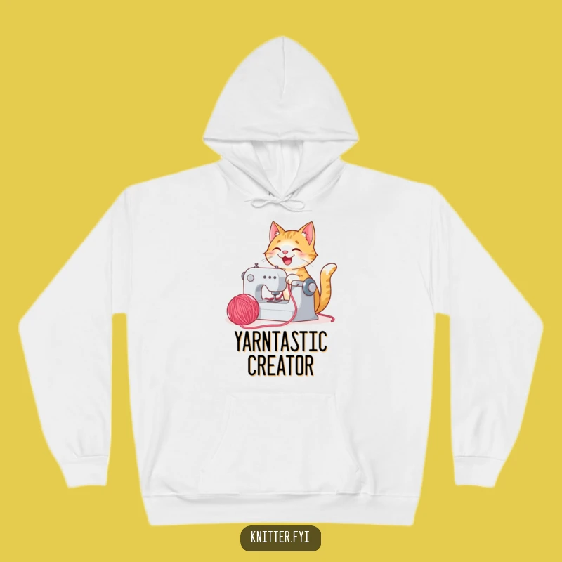 Funny Cat Craft Hoodie - Joyful Sewing Machine, Cozy Funny Gift