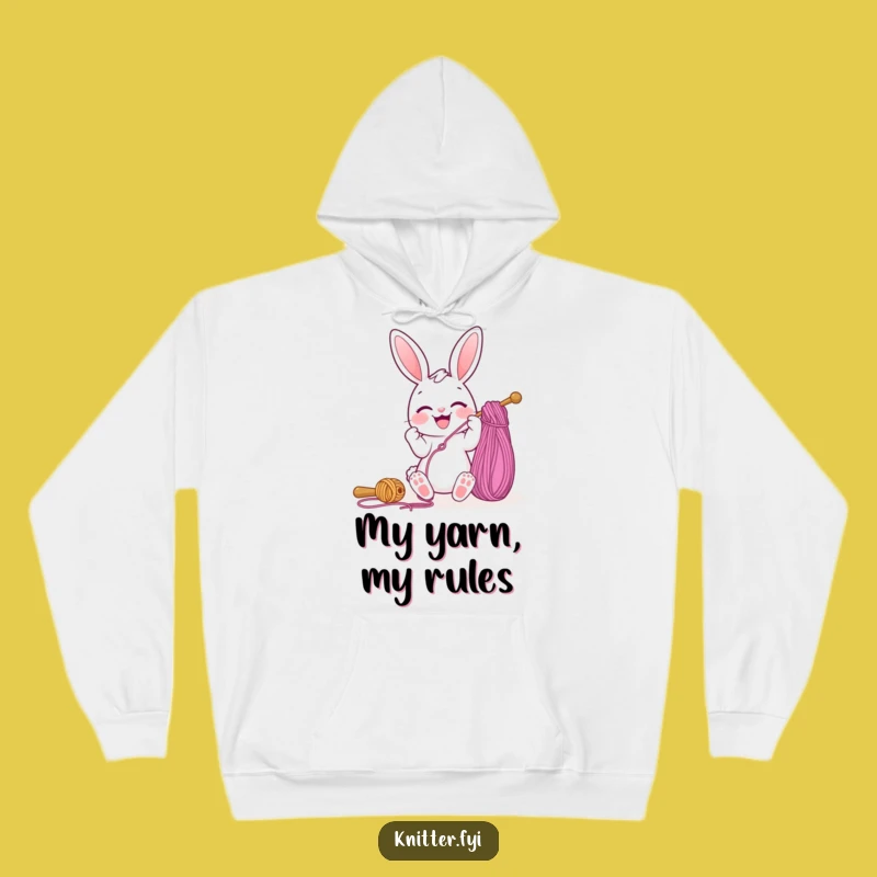 Cozy Funny Bunny Hoodie: Joyful Needle Threading Yarn, Warm Crafter Gift Apparel