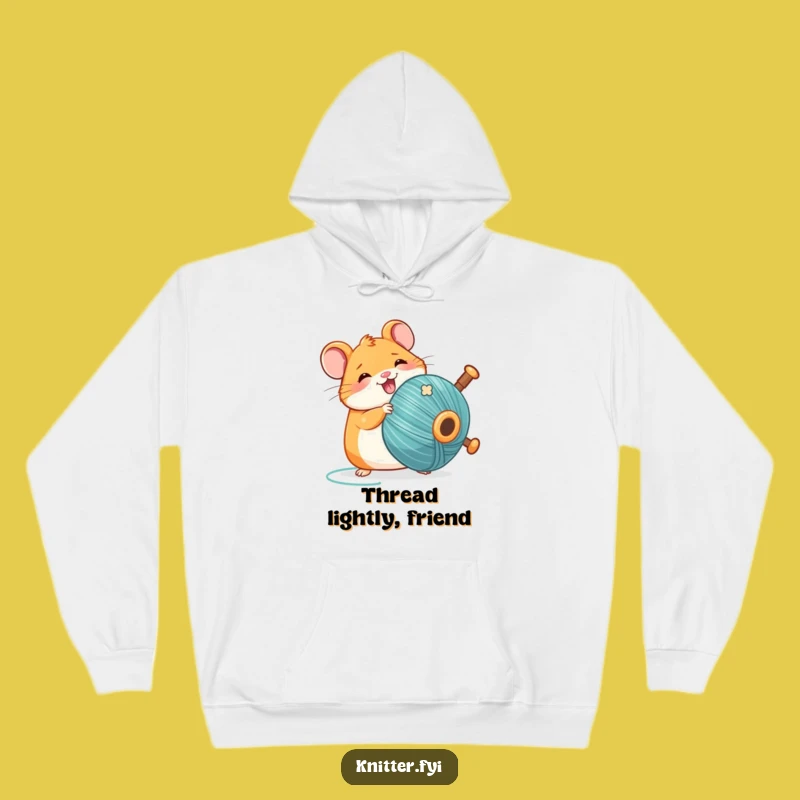 Cozy Funny Kawaii Hamster Hoodie, Warm and Hilarious Spinning Thread Apparel