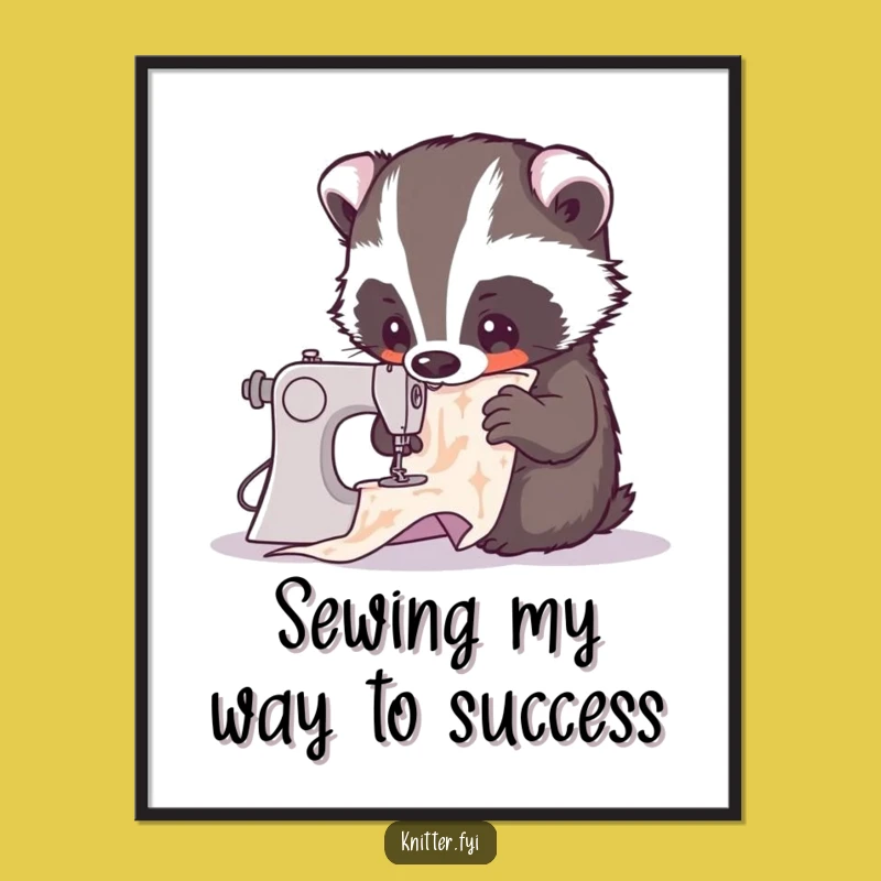 Funny Free Printable Wall Art: Curious Badger's Sewing Pattern Study