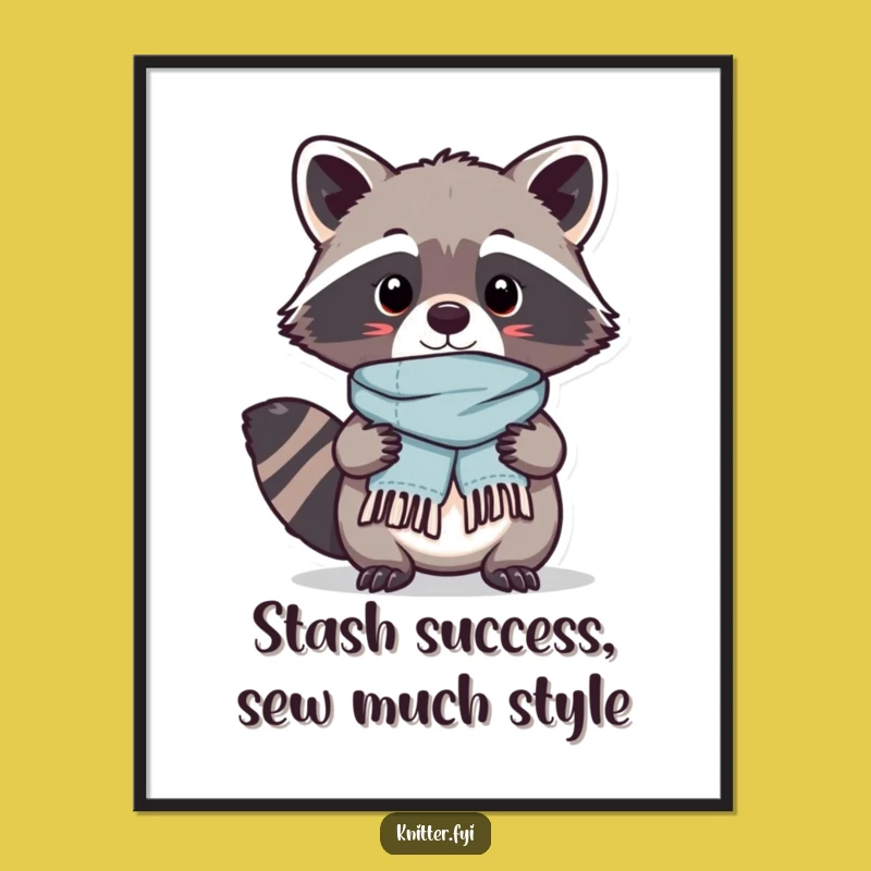 Funny Free Printable Kawaii Raccoon Art - Crafty & Charming Downloadable Decor!