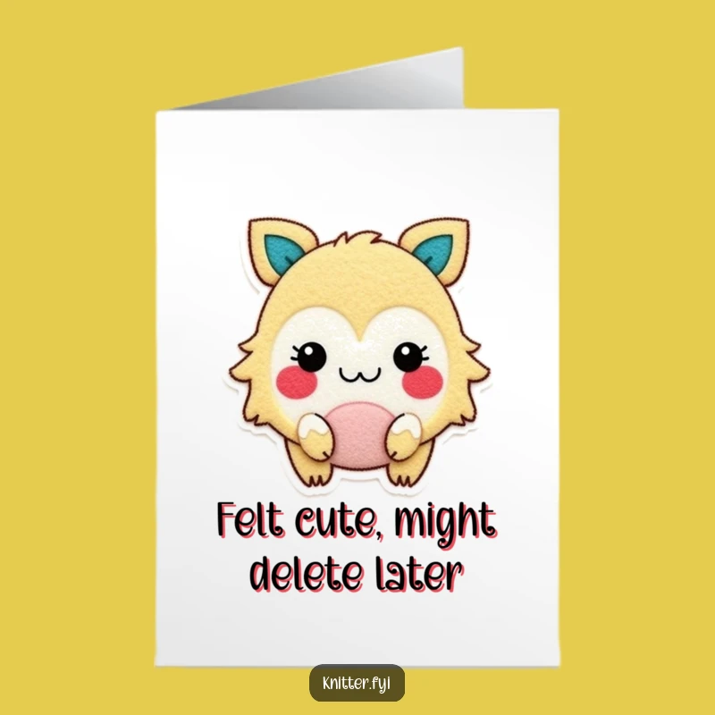 Free Printable Birthday Card: Funny Felt-Cutting Creature Greeting Card, Perfect DIY Gift