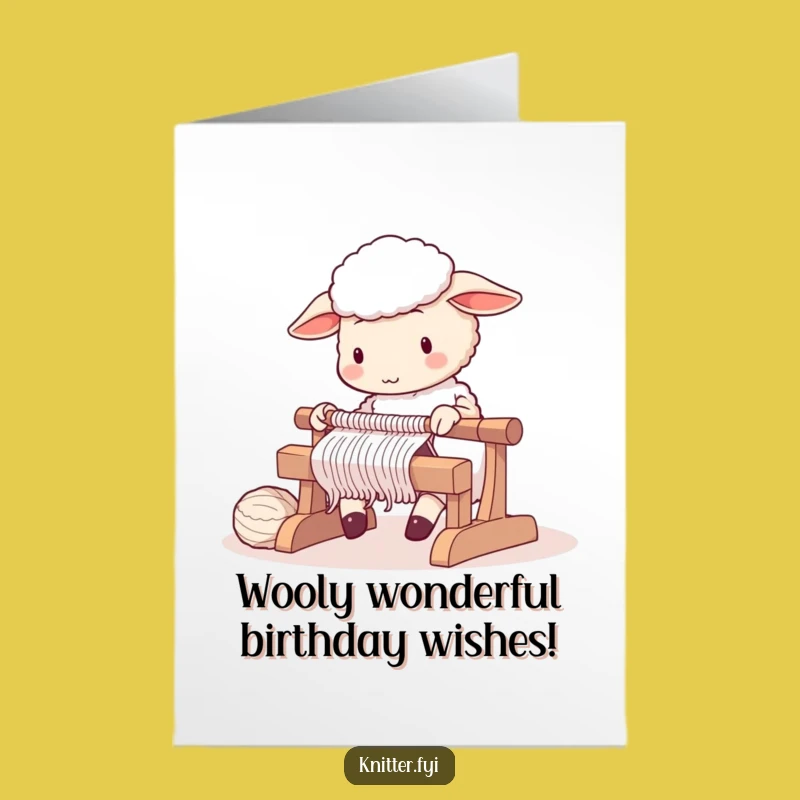 Free Printable Birthday Card: Cute Sheep Knitting Birthday Card Printable Greeting Card