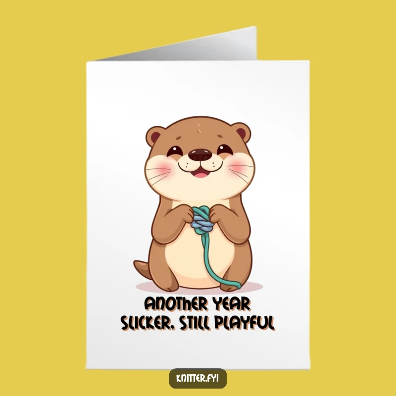 Free Printable Birthday Card: Otter's Knotty Wishes, Crafty Instant Download