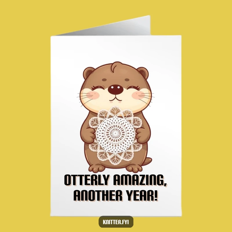 Free Printable Birthday Card: Proud Otter Crochet, Perfect Downloadable Gift for Crafters!