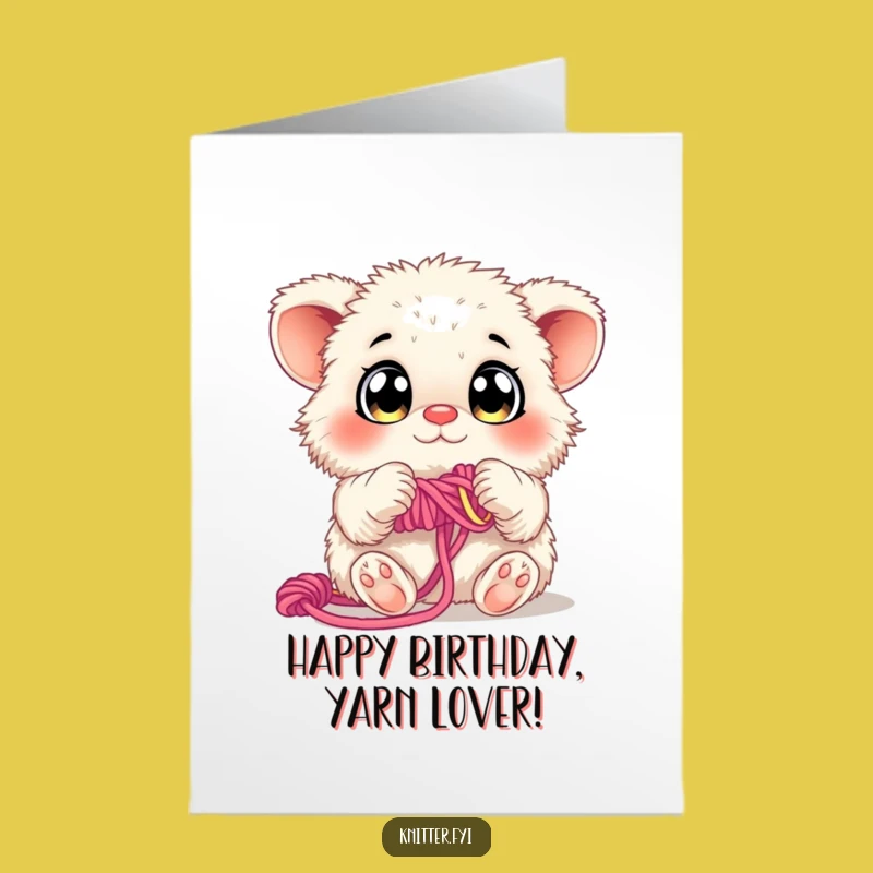 Free Printable Birthday Card: Fluffy Weaver Creature - Whimsical Downloadable Gift!