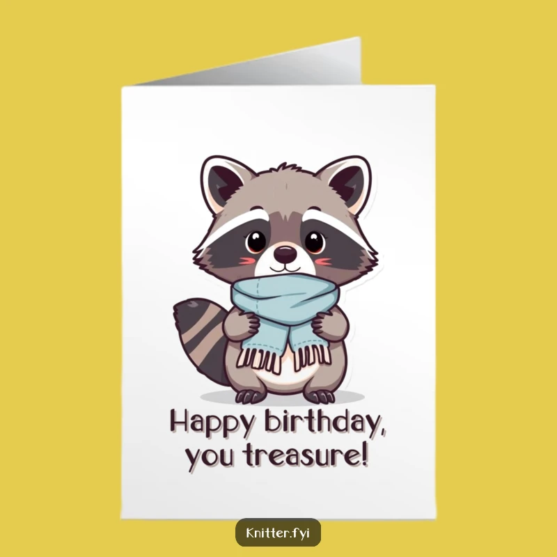 Sharp Dressed & Funny Free Printable Kawaii Raccoon Birthday Card - DIY!