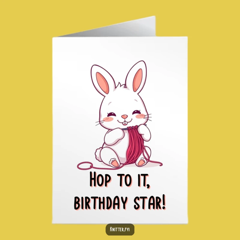 Free Printable Birthday Card: Rabbit Threading Needle - Fun & Crafty