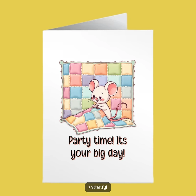 Quirky Free Printable Kawaii Mouse Birthday Card - Funny Downloadable Gift!