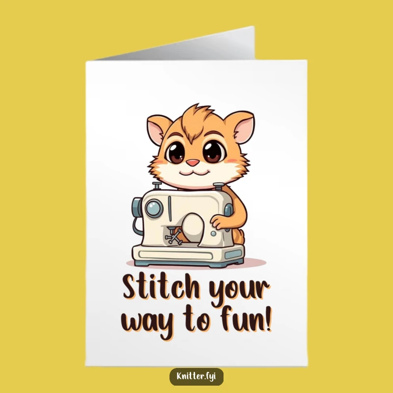 Free Printable Birthday Card: Sewing Creature - Hilarious Downloadable Gift!