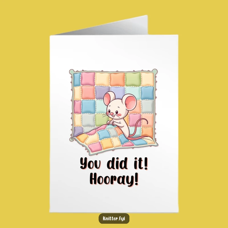 Congrats Free Printable Kawaii Mouse Card - Patchwork of Joy Downloadable!