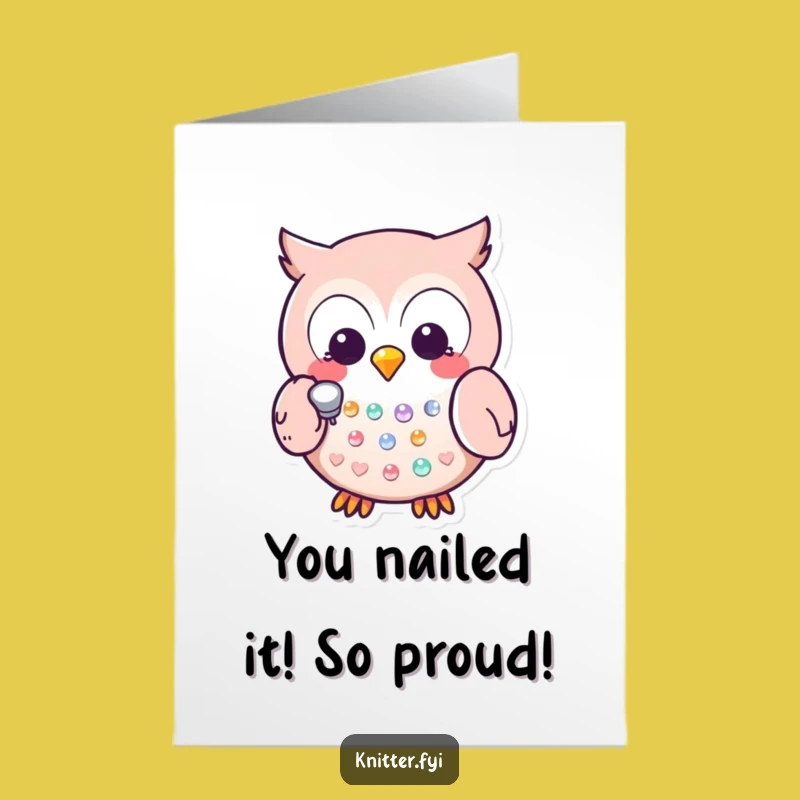 Congrats Free Printable Kawaii Owl Card - Precise & Funny Downloadable!