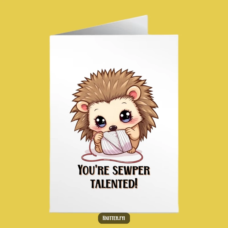 Free Printable Congrats Card: Hedgehog's Curiosity for a Whimsical Downloadable Gift