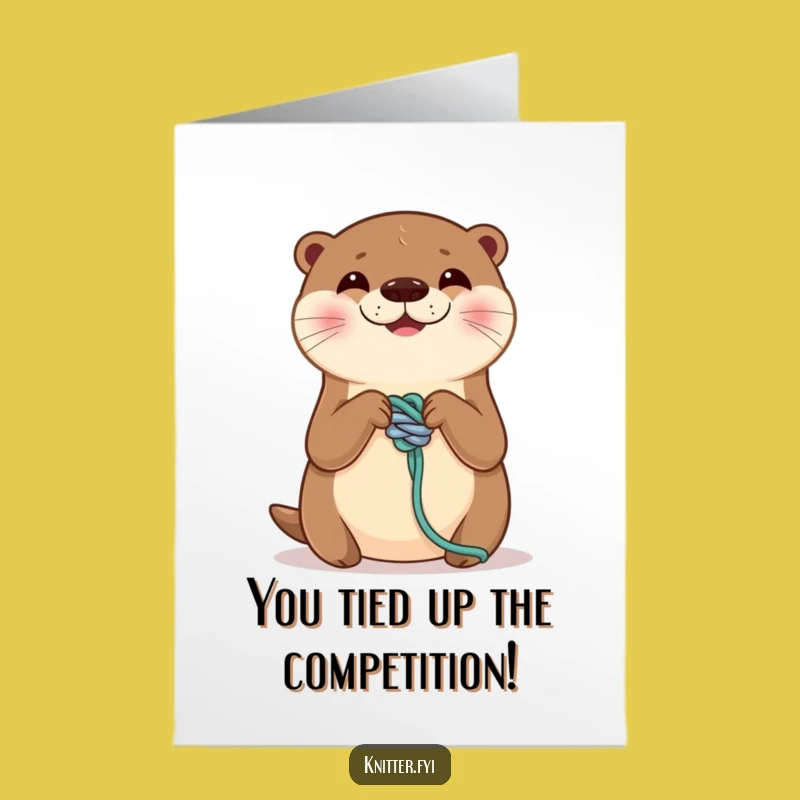 Free Printable Congrats Card: Otter's Perfect Knot, Skillful Instant Download