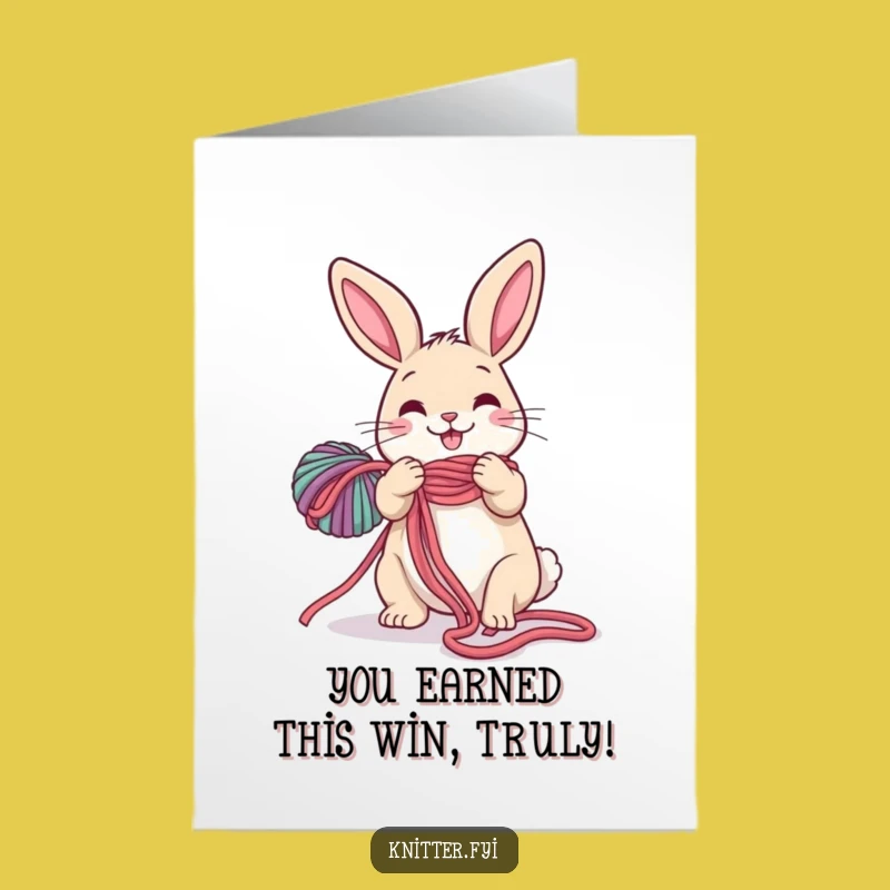 Free Printable Rabbit Yarn Card: Hilarious Congratulations Downloadable Gift!