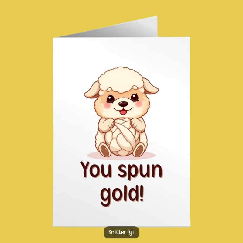 Free Printable Sheepdog Congrats Card: Humorous Wool Spinner Downloadable Gift