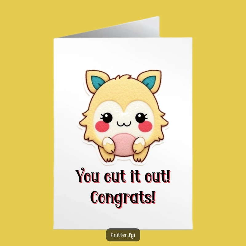 Free Printable Congrats Card: Cheerful Felt Cutter, Funny Downloadable Greeting for Any Achievement