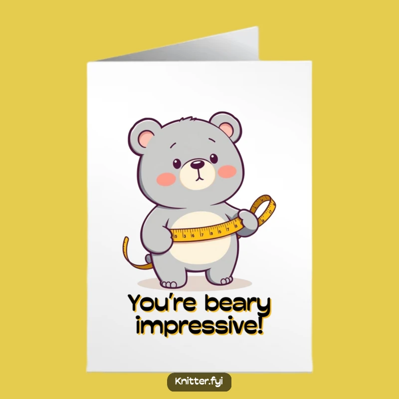 Free Printable Congrats Card: Bear Measuring Success for a Crafty Downloadable Gift