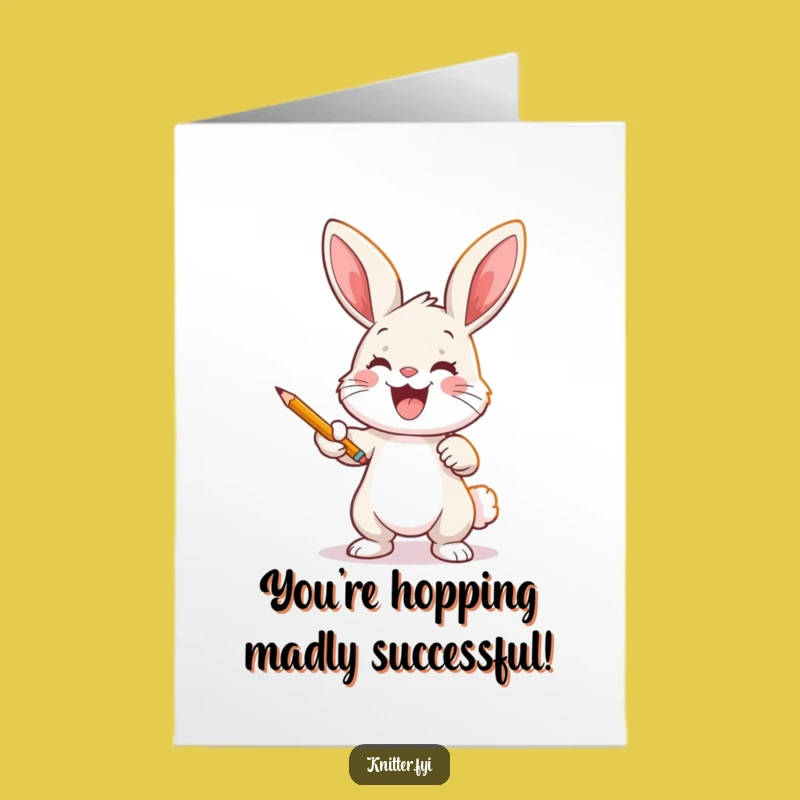 Free Printable Congratulations Card: Bunny Artist Pattern Downloadable Gift