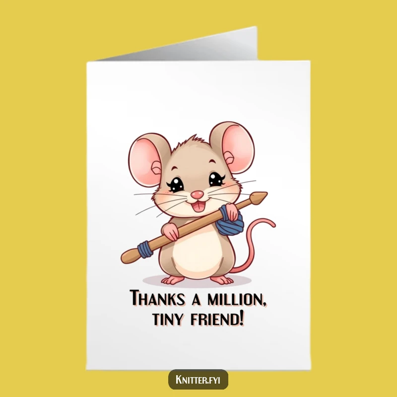 Free Printable Mouse Thank You Card: Determined Effort Downloadable Gift