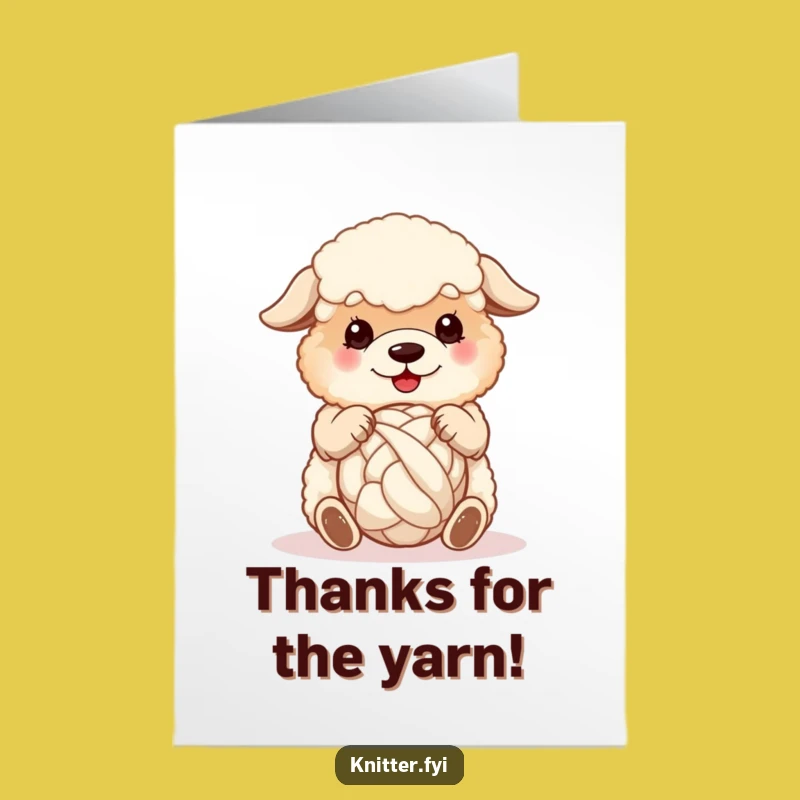Free Printable Sheepdog Thank You Card: Cozy Wool Spinner Downloadable Gift