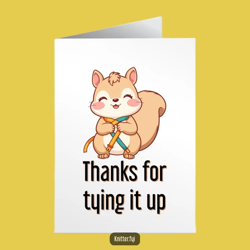 Free Printable Squirrel Thank You Card: Tied For Thanks! Hilarious Downloadable Gift