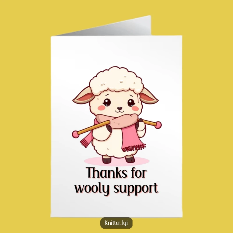 Free Printable Thank You Card: Knitting Sheep Gratitude Funny Downloadable Gift