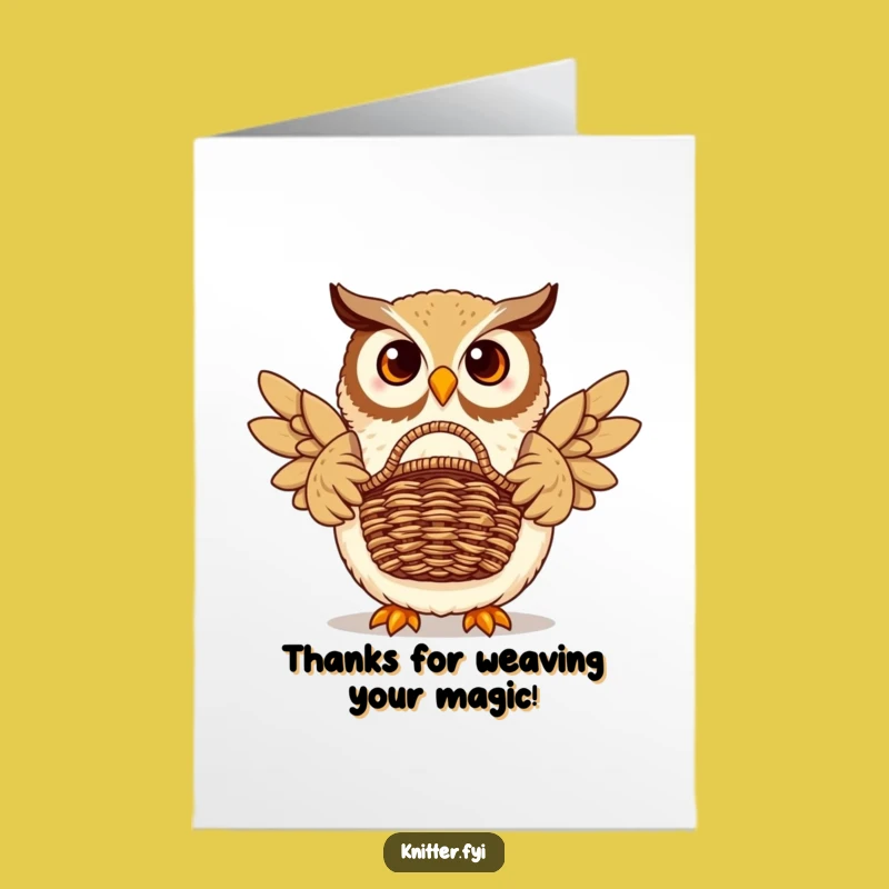 Free Printable Thank You Card: Owl Basket Cute Downloadable Gift