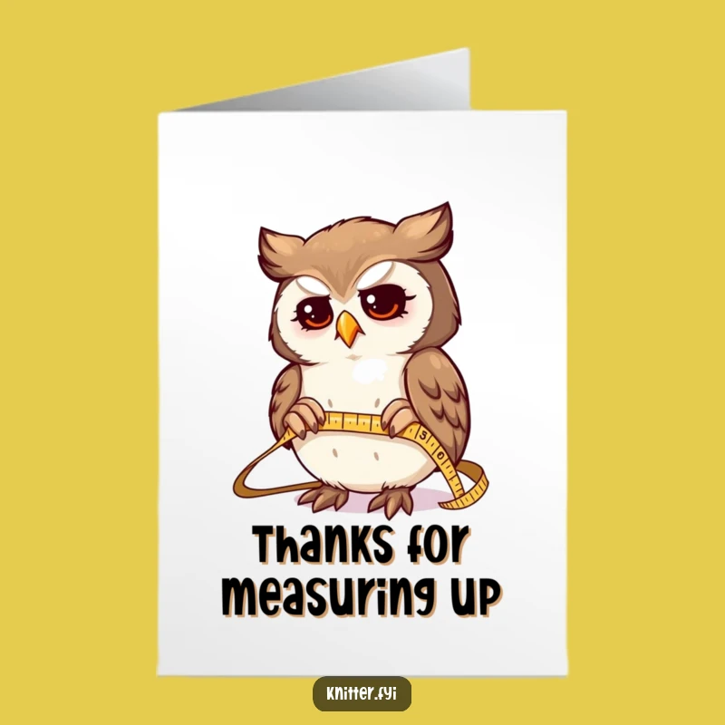 Free Printable Thank You Card: Owl Measuring - Precise DIY Gift