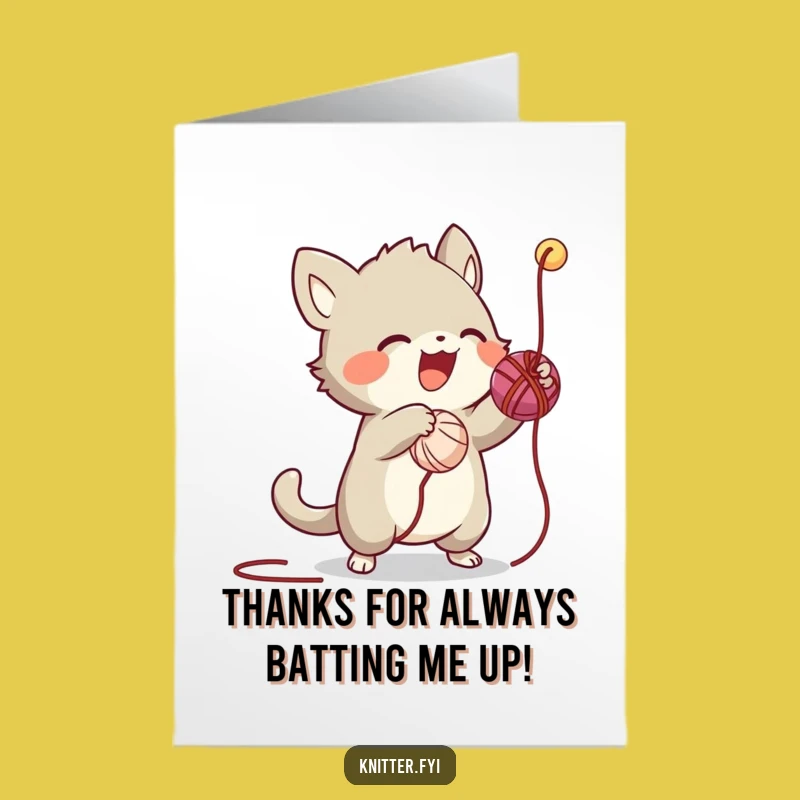 Free Printable Thank You Card: Creature Yarn Fun - Funny Downloadable Gift