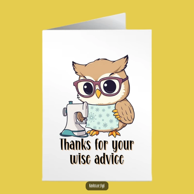 Free Printable Owl Thank You Card: Funny Sewing Expertise Card for a Thoughtful Downloadable Gift