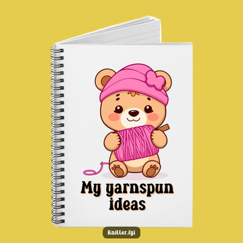 Funny Bear Cub Yarn Notebook - Journal Your Projects with Cheerful Humor
