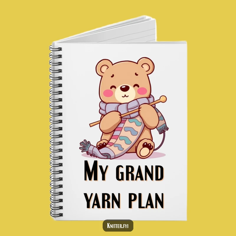 Funny Bear Knitting Scarf Notebook - Journal Yarn Lover Gift