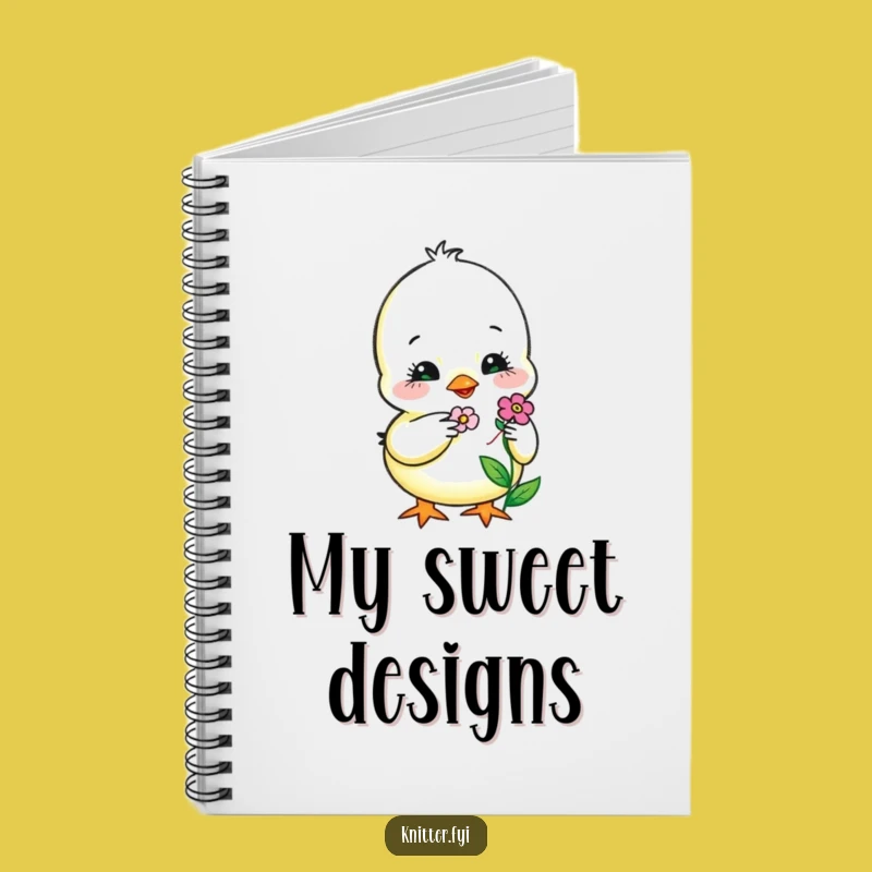 Funny Chick Embroidery Notebook: Sweet Bird Stitching Flower, Perfect Funny Gift for Ideas