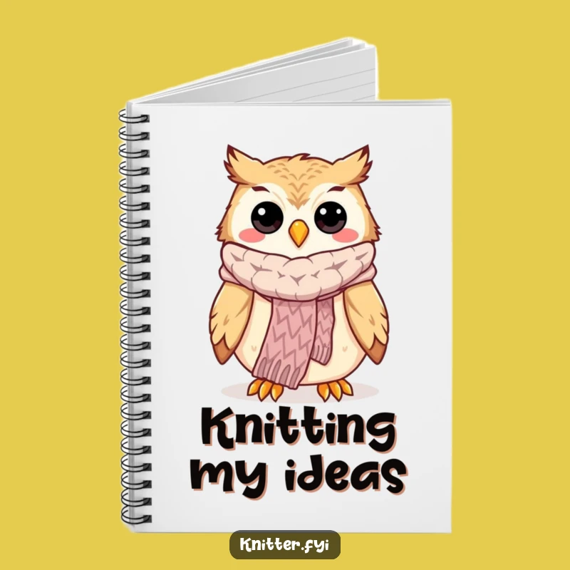 Funny Owl Knitting Notebook: Jot Down Ideas with Happy Bird Art, Gift