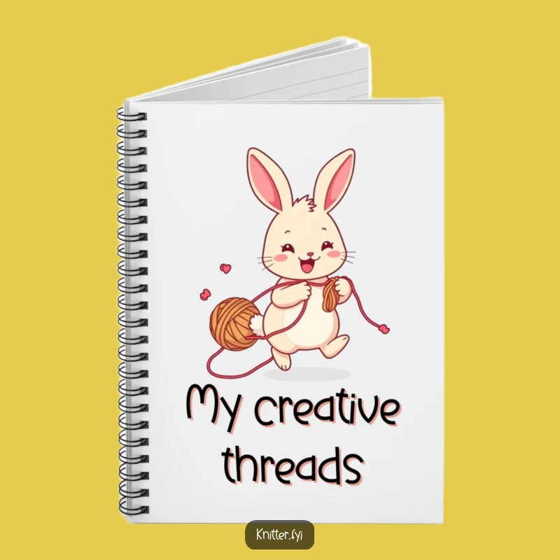 Funny Rabbit Knitting Notebook: Playful Bunny Yarn Journal, Perfect Crafty Funny Gift