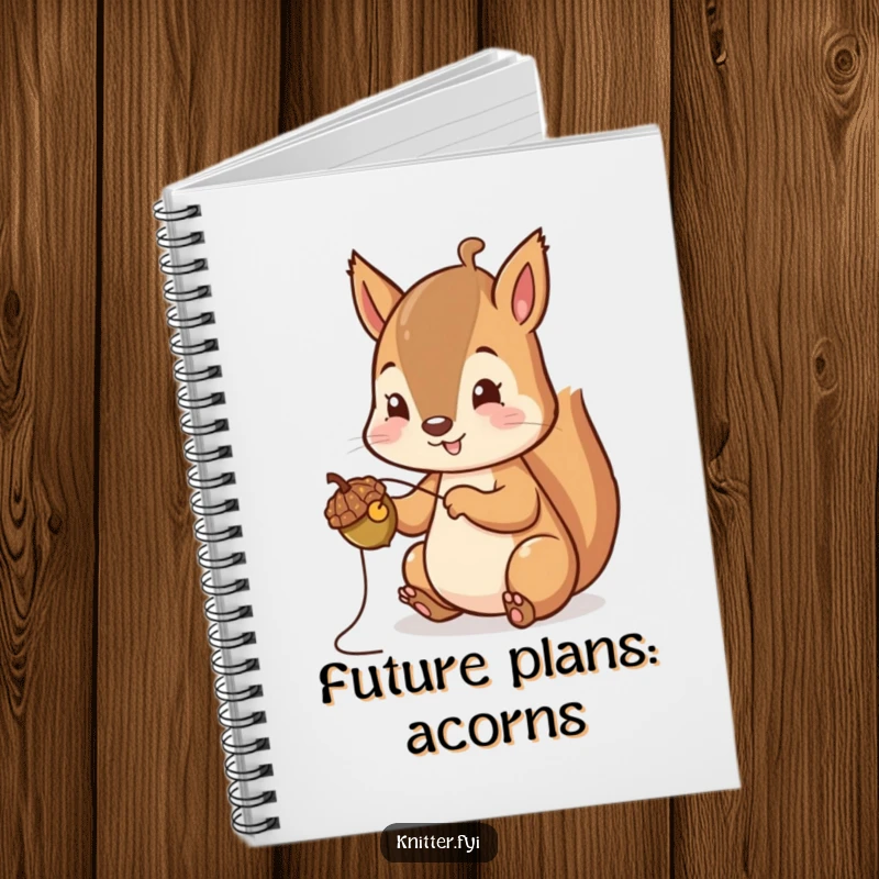 Funny Squirrel Notebook: A cheerful squirrel carefully stitches a tiny acorn cap, perfect for writing and sketching.