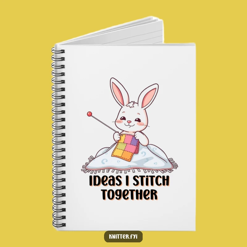 Funny Rabbit Sewing Patch Notebook - Journal Hobbyist Gift Idea