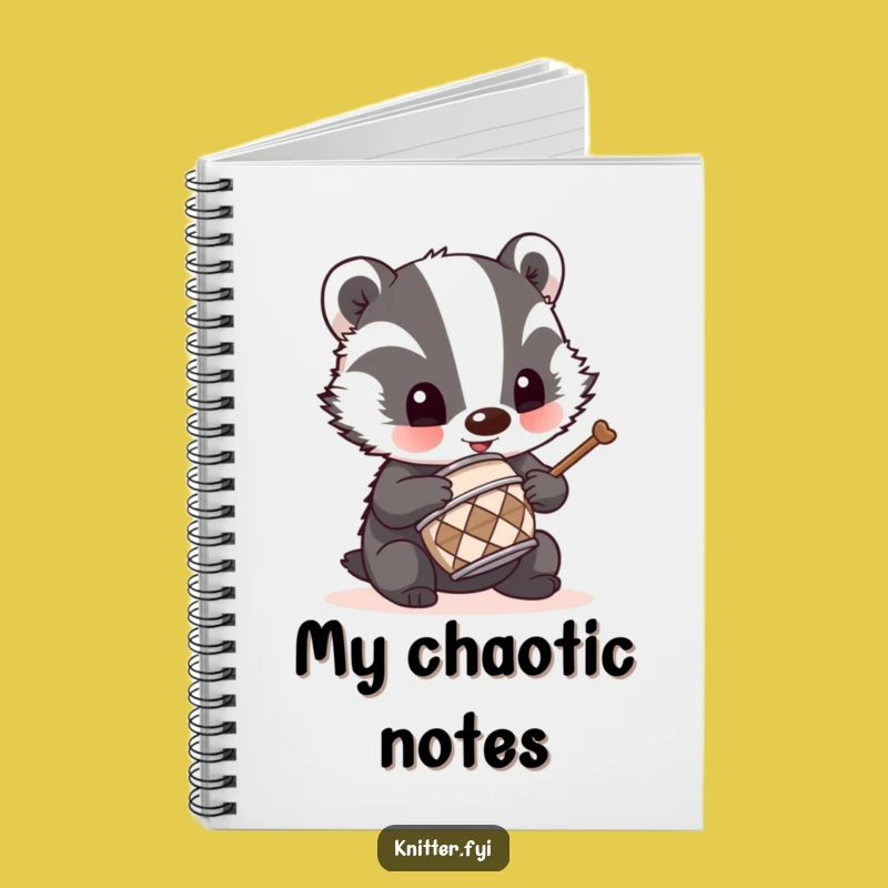 Funny Badger Drummer Notebook: Jot Down Rhythms with Mischievous Badger Art, Gift